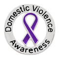 5/10/25/100 Bulk Circle Domestic Violence Awareness Ribbon Pins