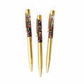 Gold Confetti-Filled Ballpoint Pen Set