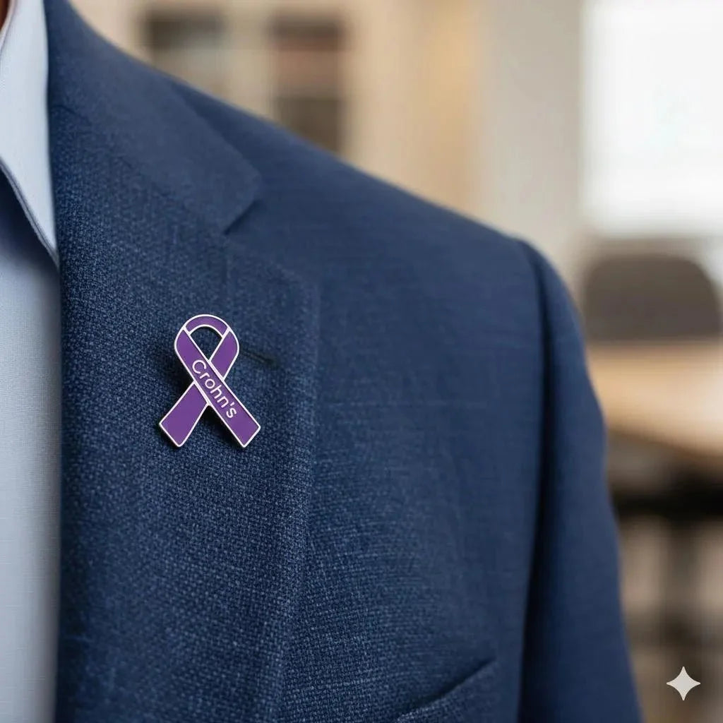 1/10/25/100 Bulk Crohn's Disease Awareness Ribbon Pins