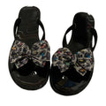 Bling Bow Thong Sandals -Mutli Color Leopard {Order A Full Size Larger}