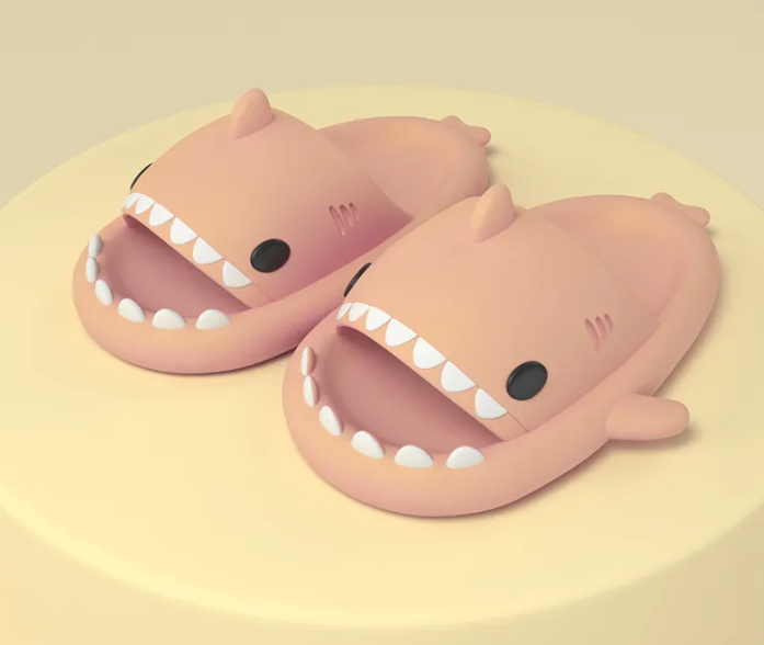 Adult Shark Cartoon Slippers, Indoor Outdoor Funny Slippers