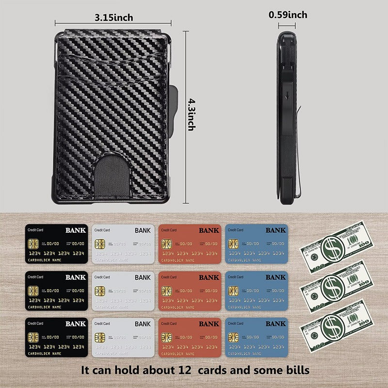 Men's Metal Magnetic Flip Card Holder Wallet