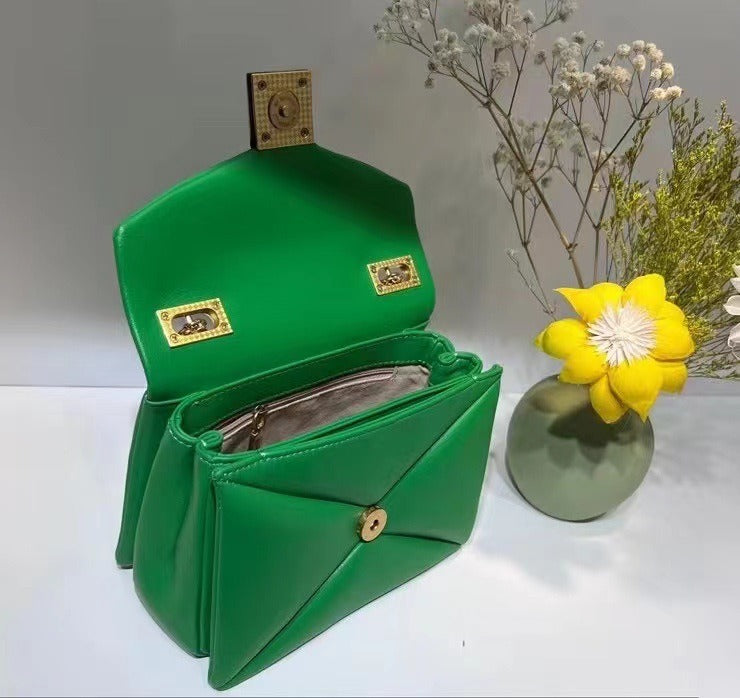 Candy-Green Leather Tote Bag
