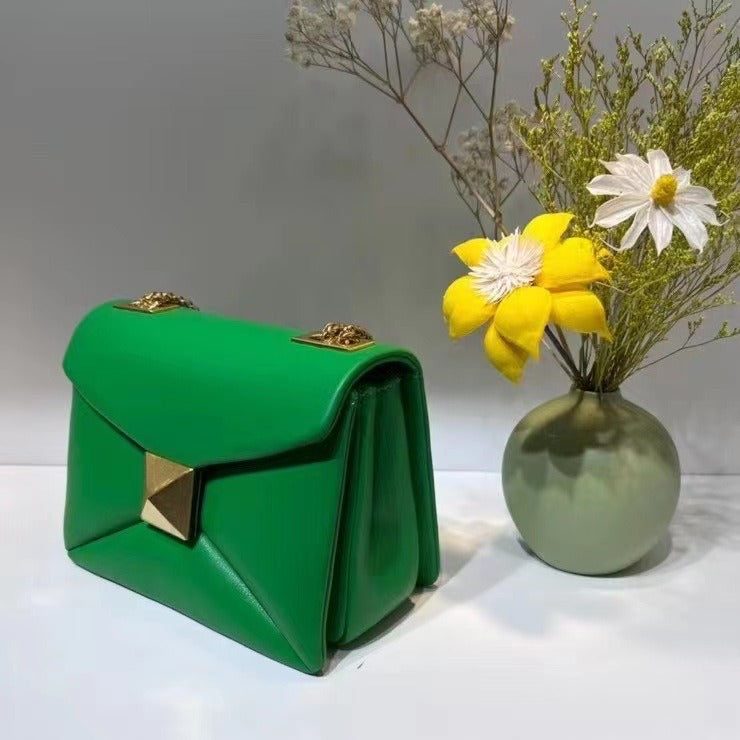 Candy-Green Leather Tote Bag