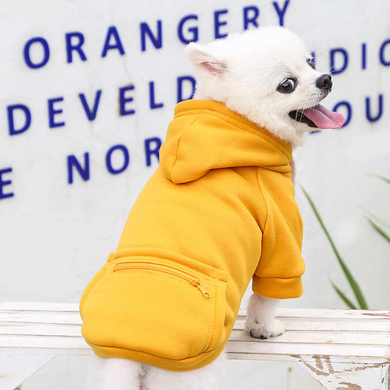 Autumn Winter Dog Zipper Pocket Cat Sweater Outfit
