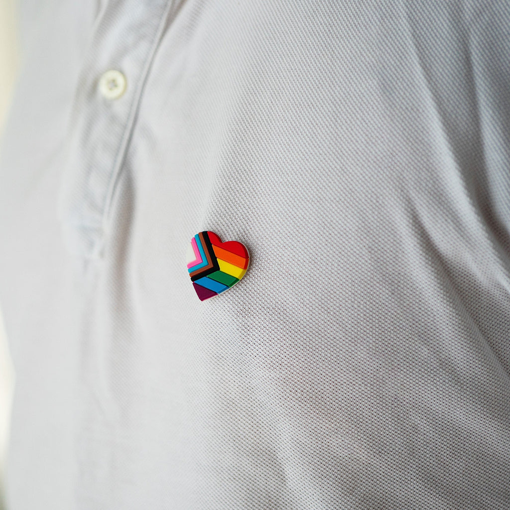 1/10/50/100 Bulk Daniel Quasar Flag Heart Silicone Pins
