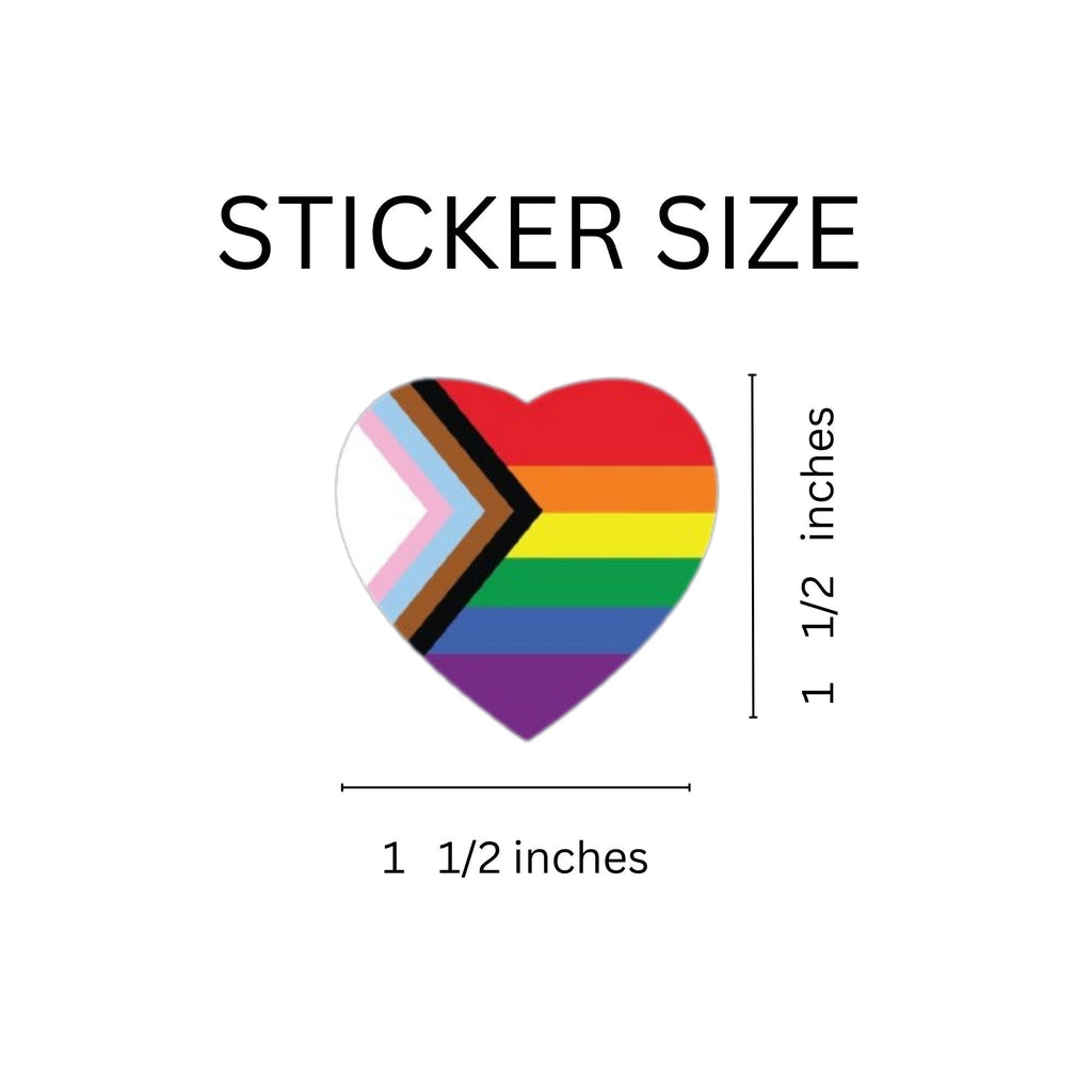250 Daniel Quasar Flag Heart Stickers (250 per Roll)