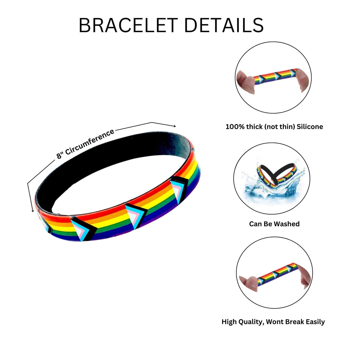 5/10/50/100 Daniel Quasar Flag Silicone Bracelets