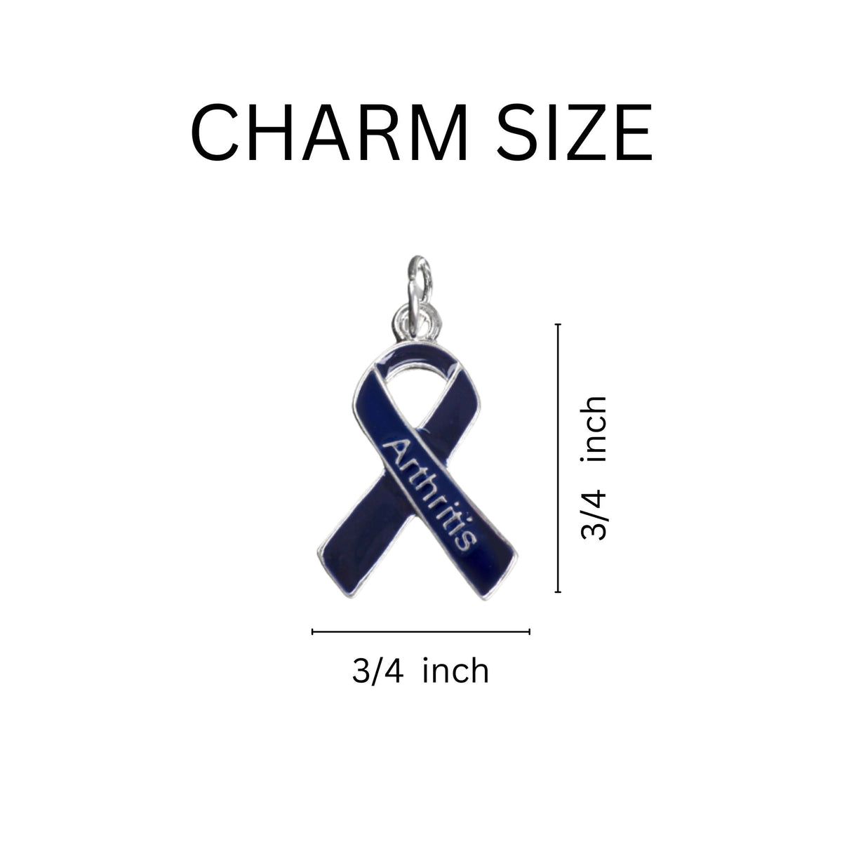 5/10/25/100 Bulk Dark Blue Ribbon Arthritis Awareness Split Style Keychains