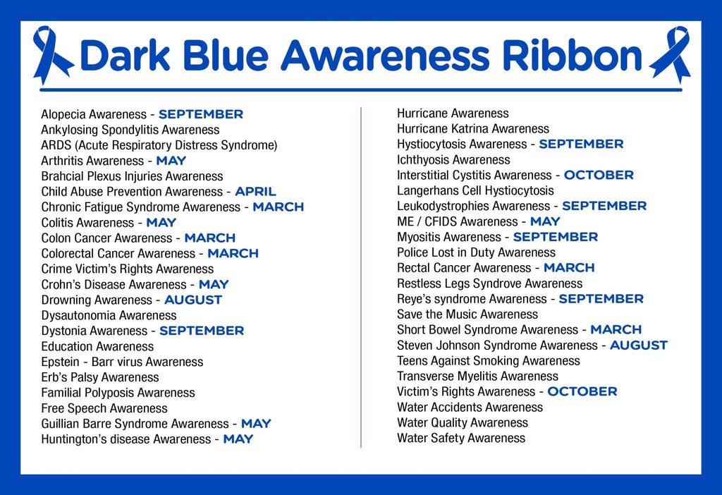 5/10/25/100 Dark Blue Ribbon Awareness Charms