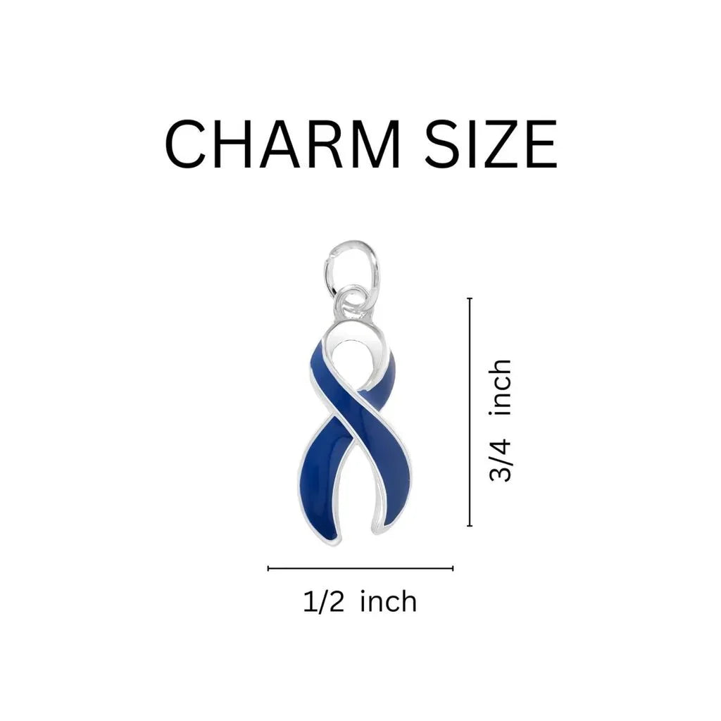 Dark Blue Ribbon Awareness Hanging Charms
