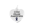 5/10/25/100 Bulk Dark Blue Ribbon Child Abuse Awareness Heart Charms