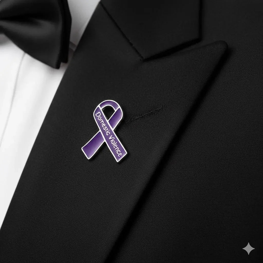 1/10/25/100 Bulk Domestic Violence Awareness Ribbon Pins