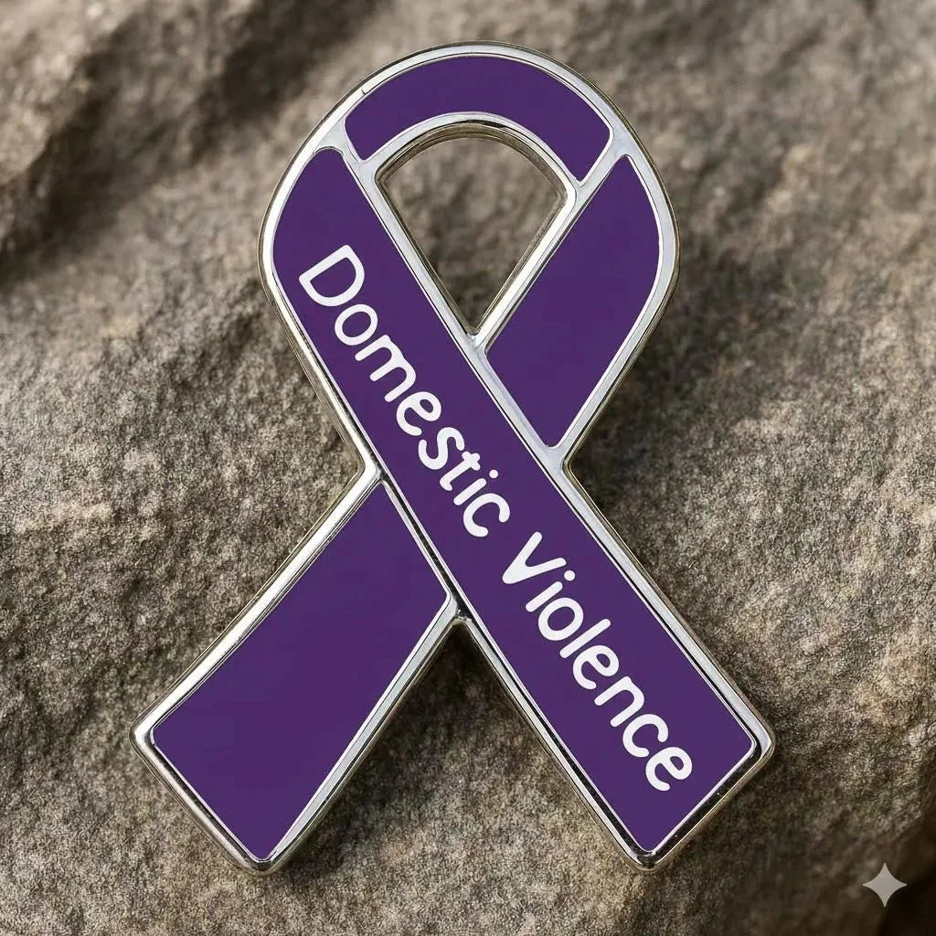1/10/25/100 Bulk Domestic Violence Awareness Ribbon Pins