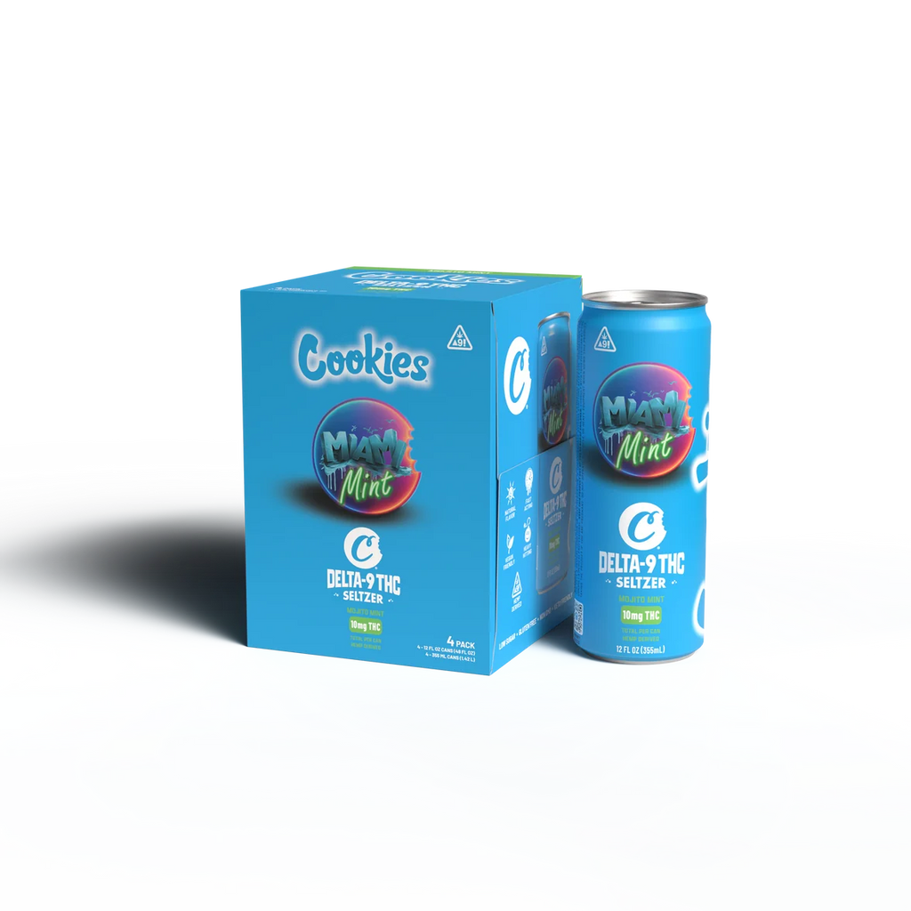 Cookies - Delta 9/THC Seltzer Can 10mg - Miami Mint - 4 Pack