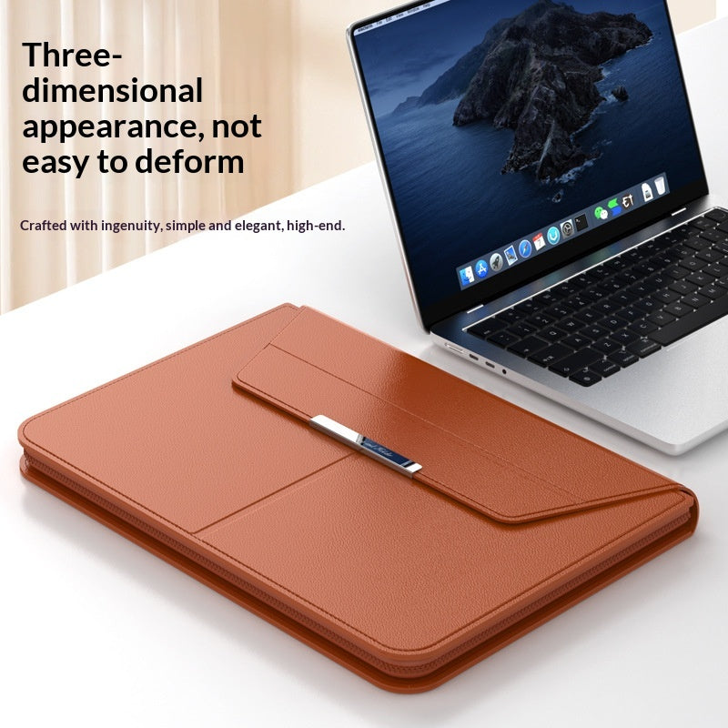 Leather Laptop Sleeve with Stand