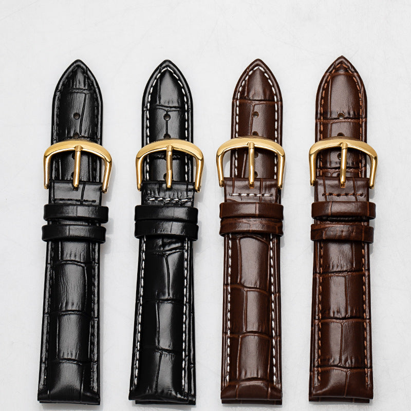 Double-sided Genuine Leather Watch Strap Made From Top-layer Calfskin