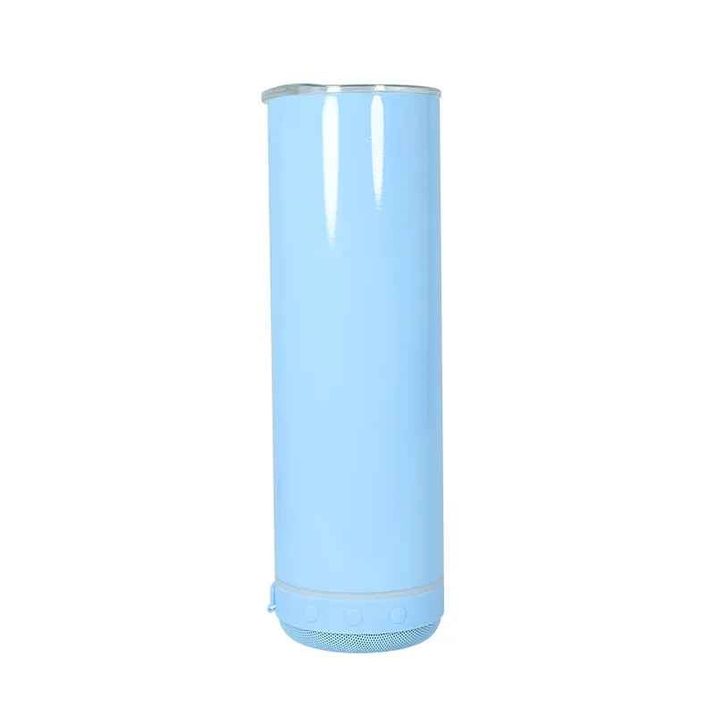 20oz Sublimation Macaroon Bluetooth Speaker Tumblers Stainless Double Wall Sublimation Skinny Straight Tumblers