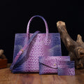 Crocodile Grain Design Tote Handbag