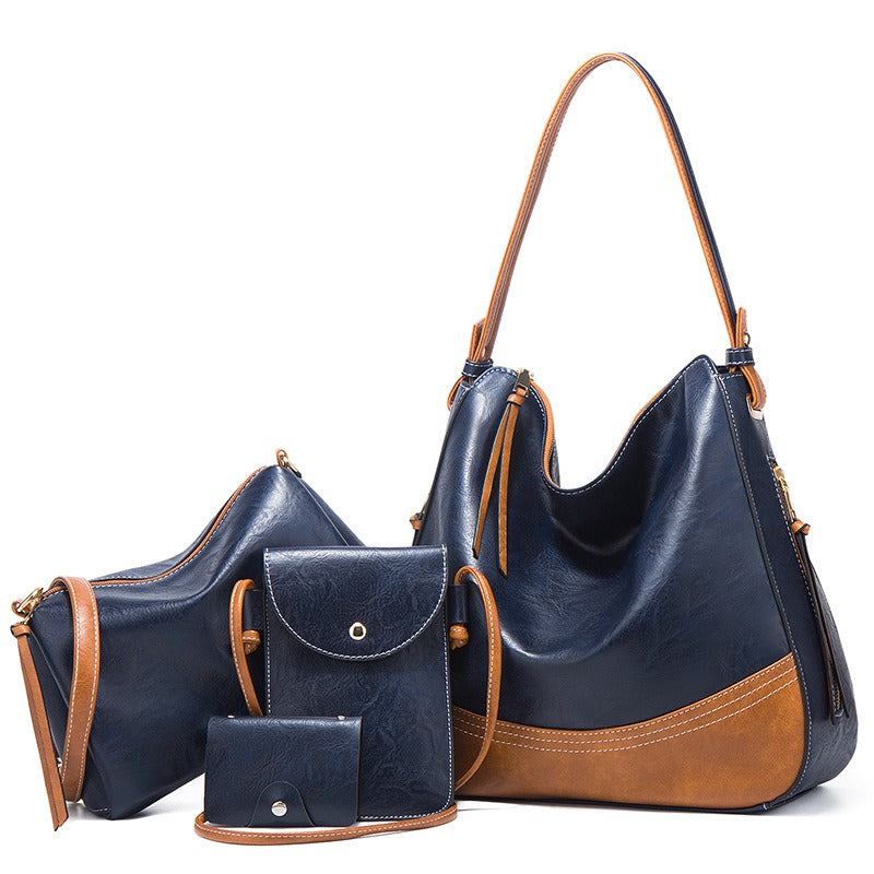 Large Capacity 4-Piece Soft Shoulder Bag Set