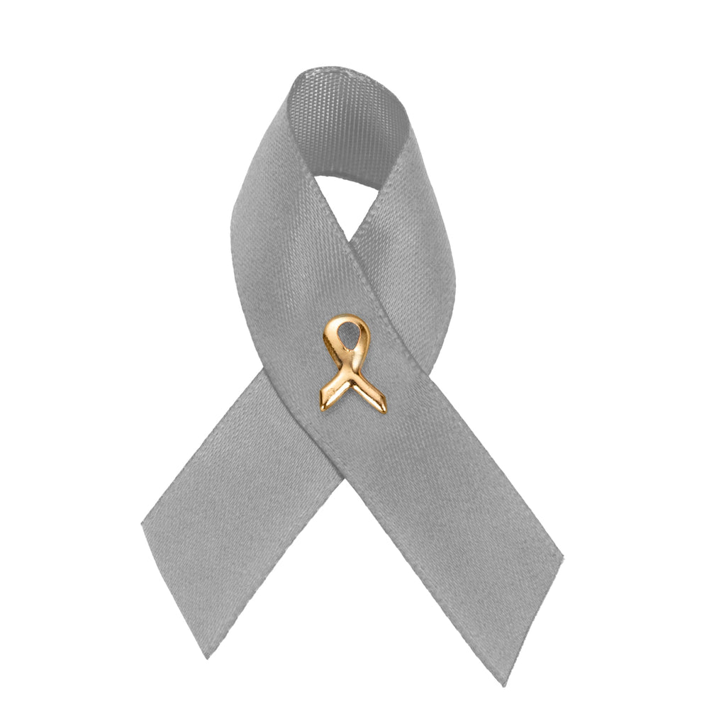 10/25/100/500 Pack Gray Satin Ribbon Pins