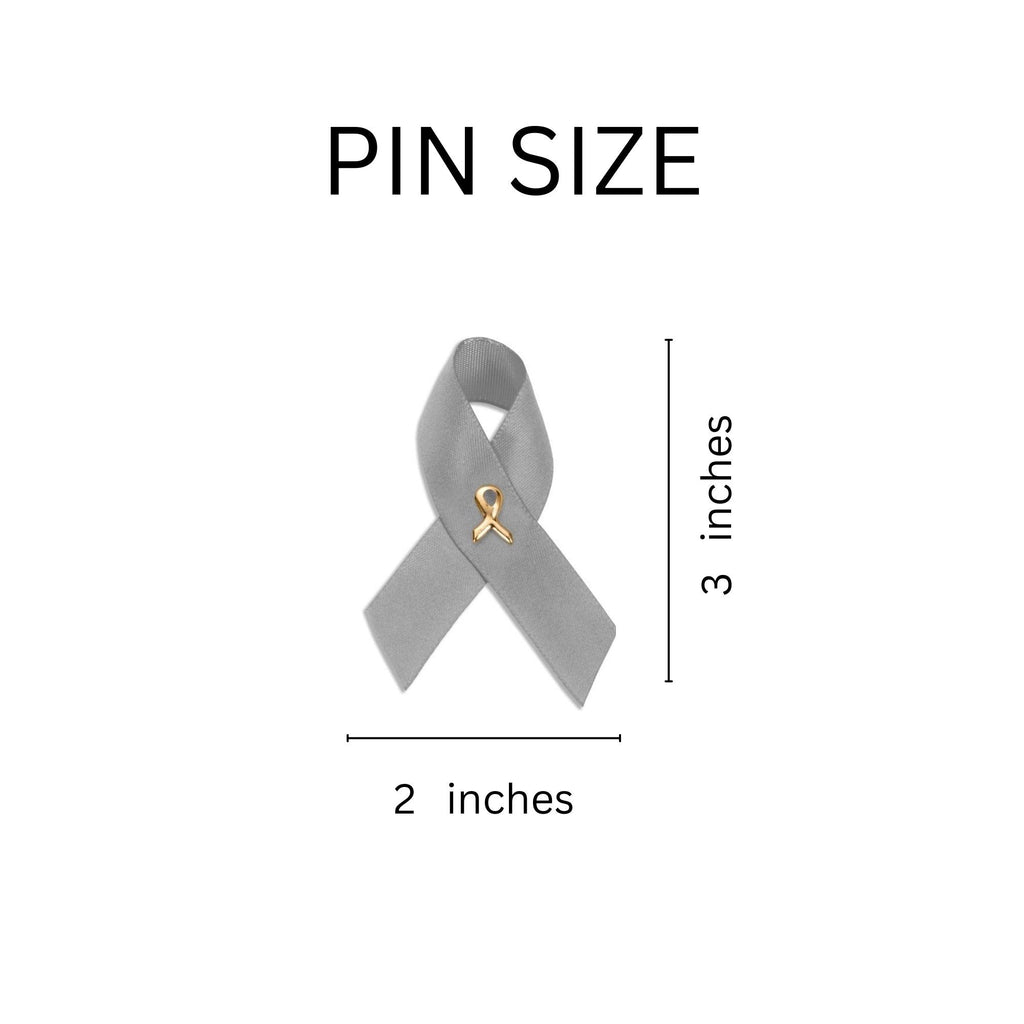 10/25/100/500 Pack Gray Satin Ribbon Pins