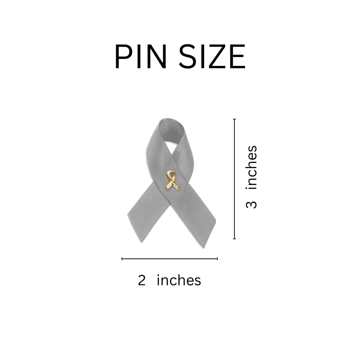 10/25/100/500 Pack Gray Satin Ribbon Pins