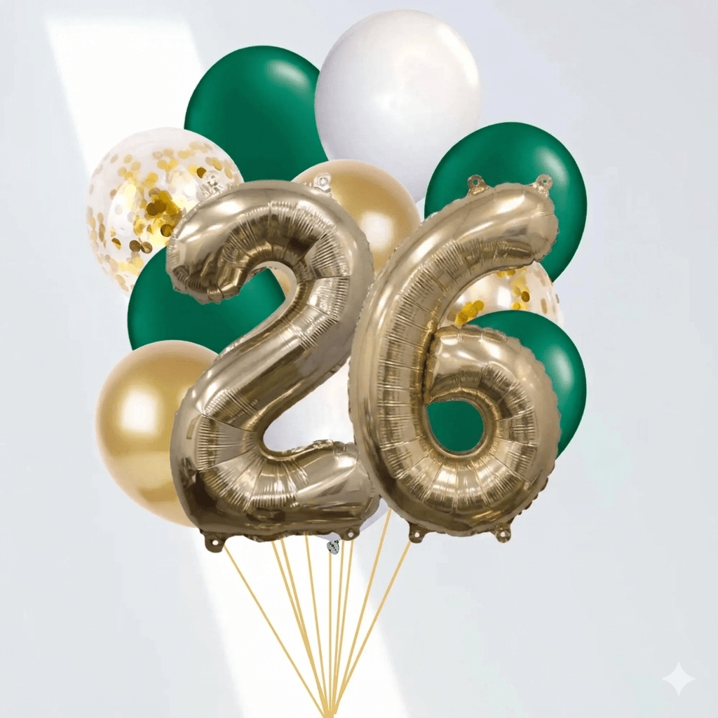Green and Gold Graduation 2026 Balloon Bouquet