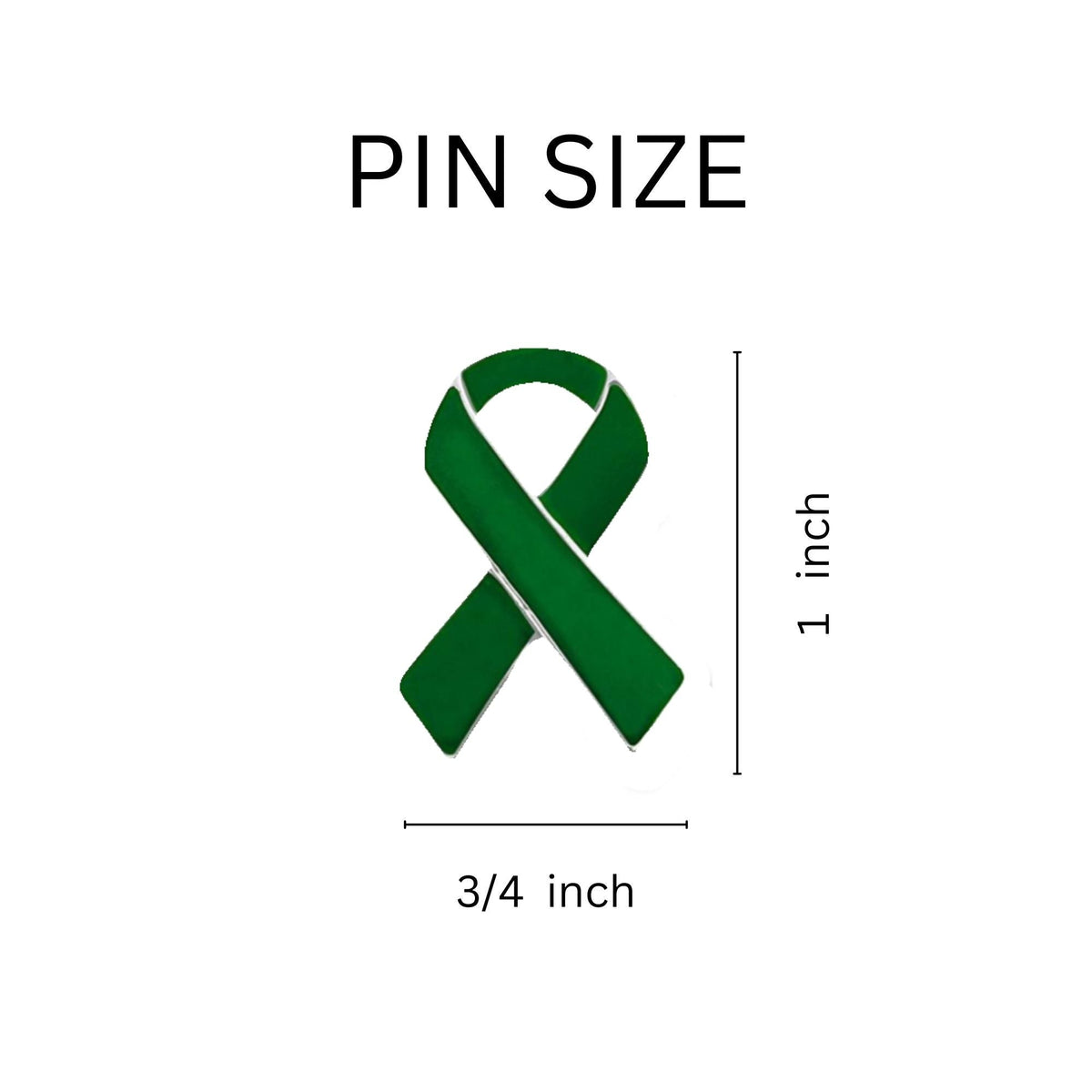 5/10/25/100 Pack Green Ribbon Awareness Pins