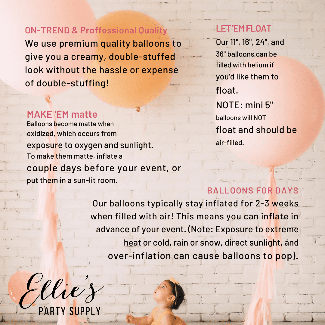 Premium Peach Latex Balloon Cluster (5", 11” and 17”)