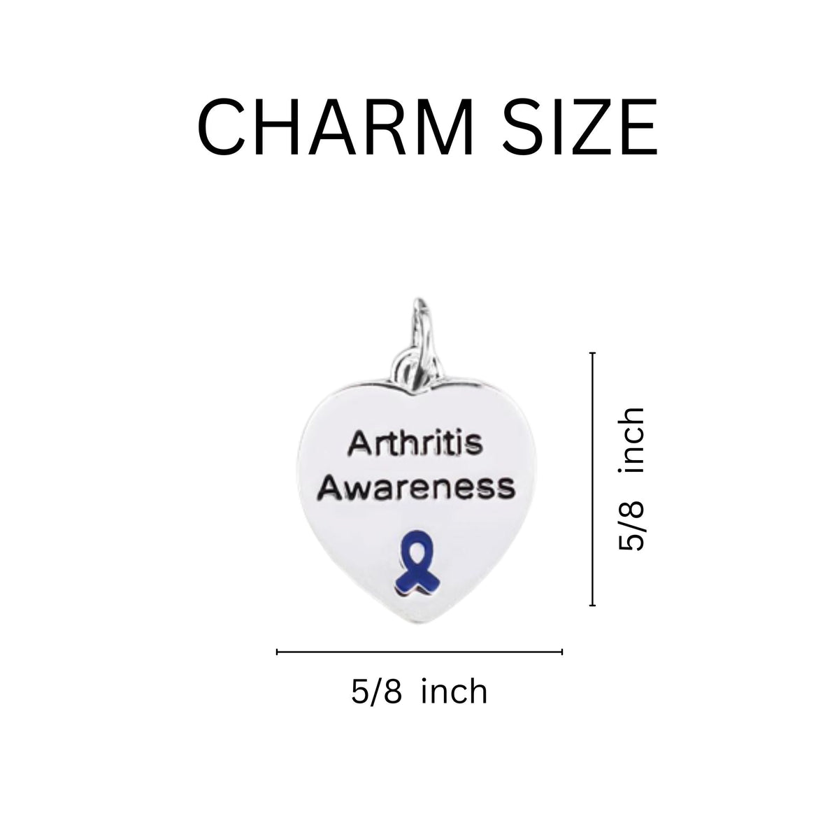 5/10/25/100 Bulk Heart Shaped Arthritis Awareness Charms