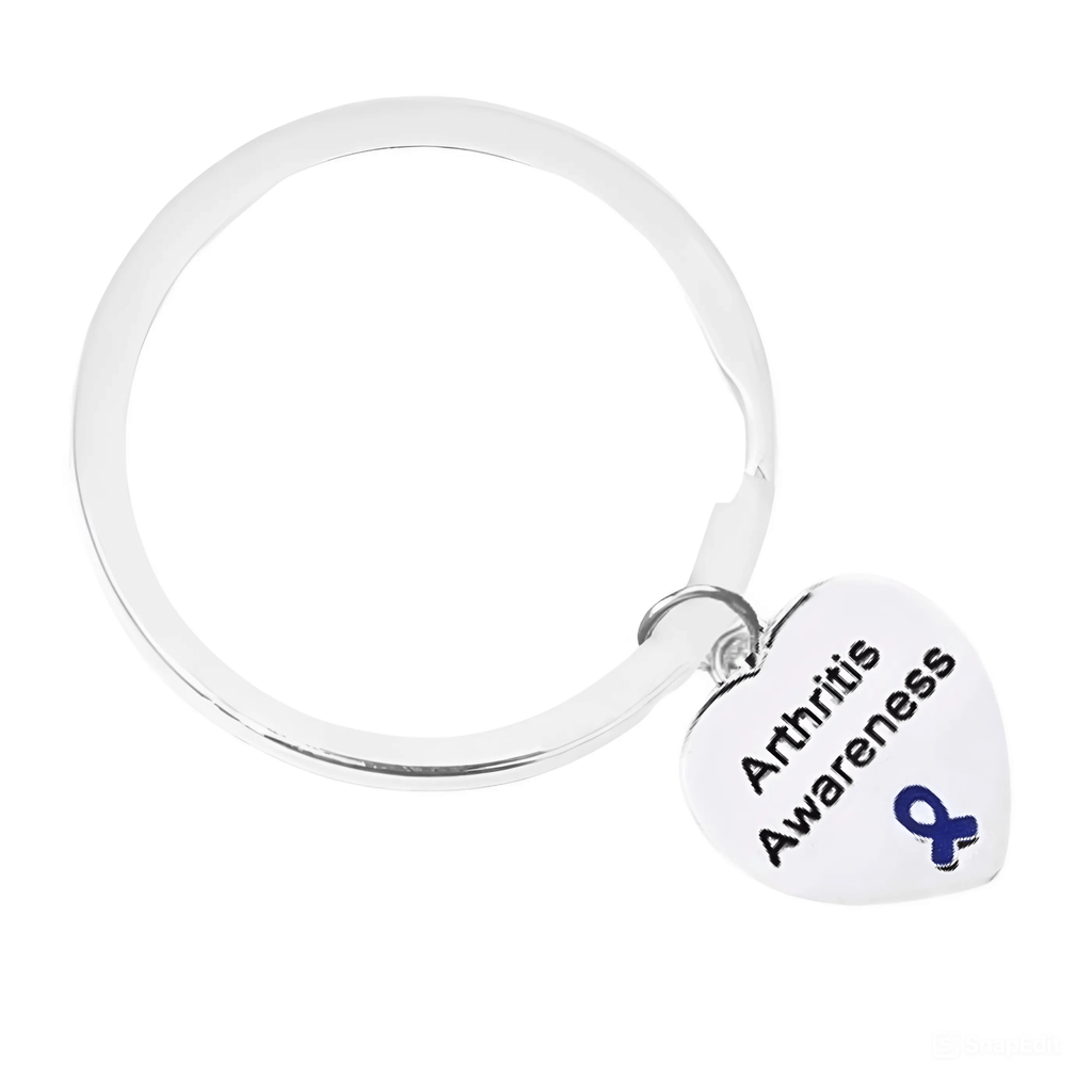 5/10/25/100 Bulk Heart Shaped Arthritis Awareness Split Style Key Chains