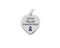 5/10/25/100 Bulk Heart Shaped Child Abuse Awareness Charms