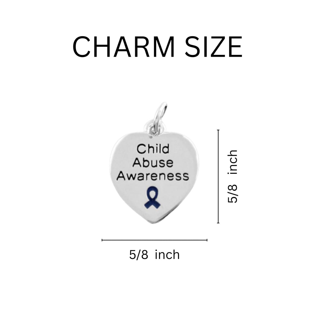 5/10/25/100 Bulk Heart Shaped Child Abuse Awareness Split Style Key Chains