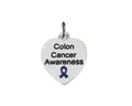 5/10/25/100 Bulk Heart Shaped Colon Cancer Awareness Charms
