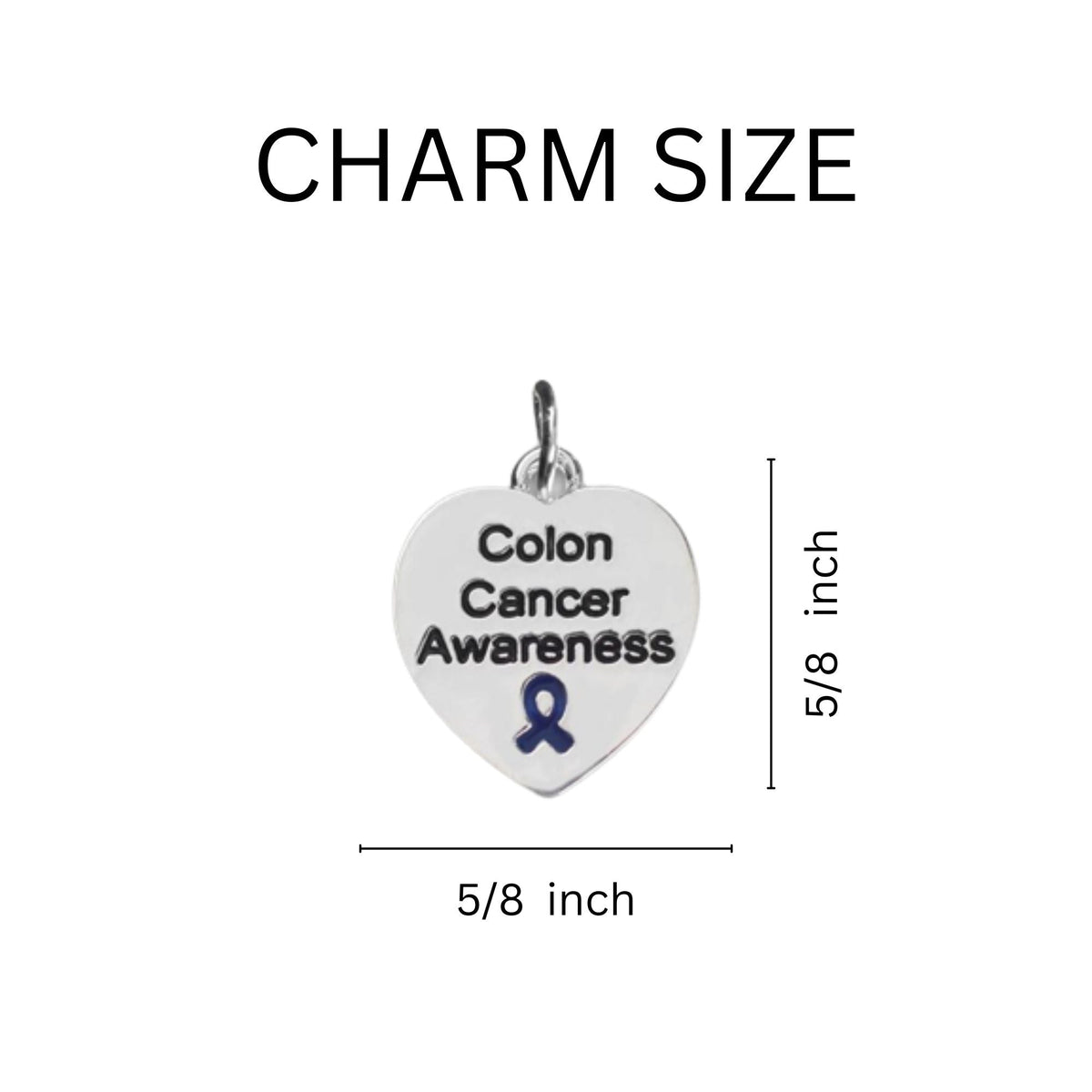 Heart Shaped Colon Cancer Awareness Hanging Charms