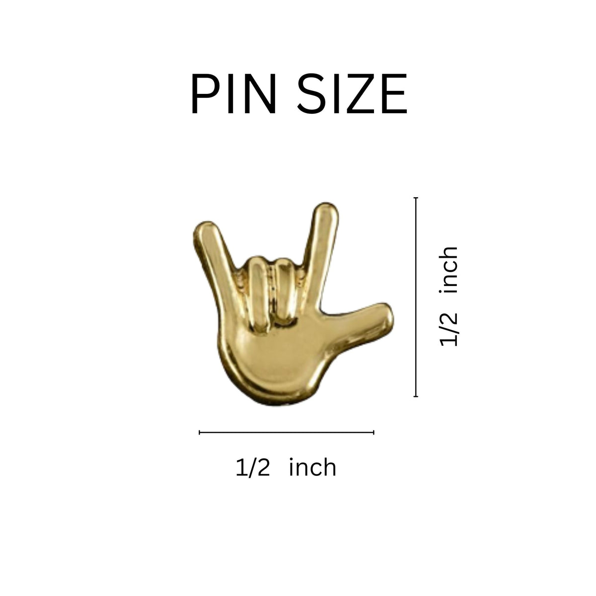 1/10/25/100 Bulk I Love You Sign Language Symbol Deaf Awareness Tac Pins