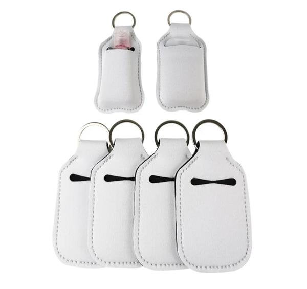 1 x Blank 1oz Hand Sanitizer Sleeve Key Holder, White Sublimation Ready, Sublimation Key Ring, Neoprene Sublimation Keychain
