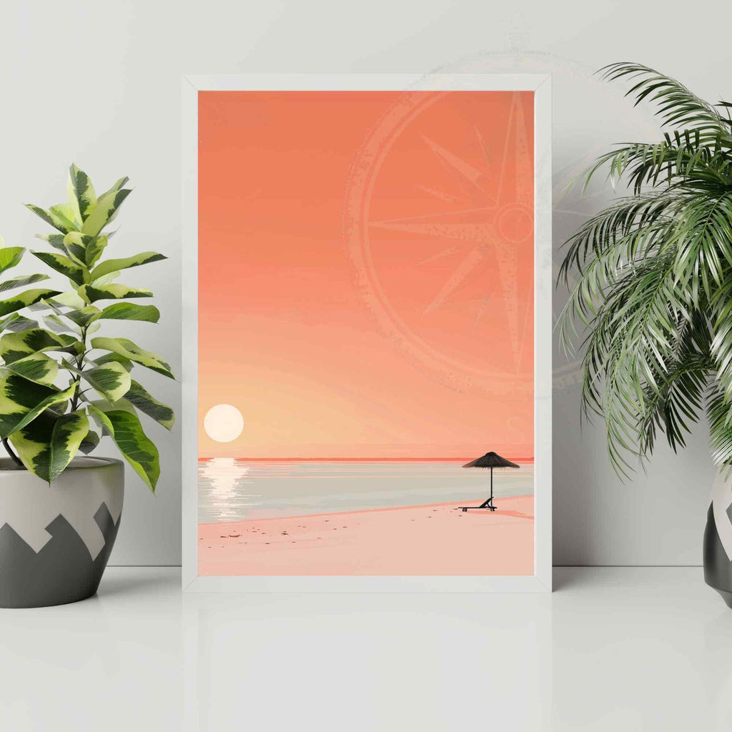 Minimalist Sunset Beach Wall Art