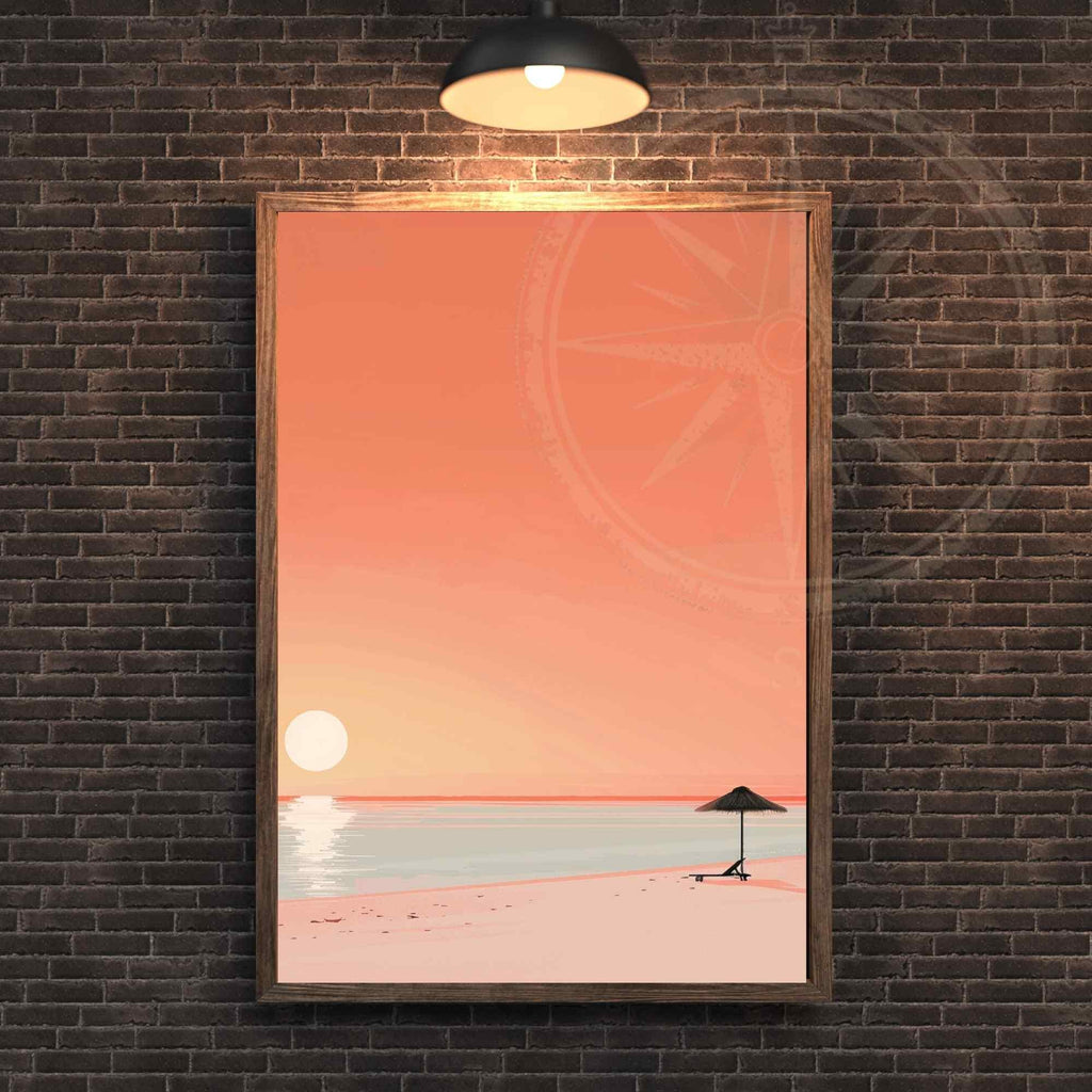Minimalist Sunset Beach Wall Art
