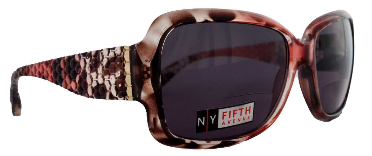 Olympia, High-End Line Bifocal (Clear On Top) Sun Readers for Women (Pink Tortoiseshell) NY Fifth Avenue
