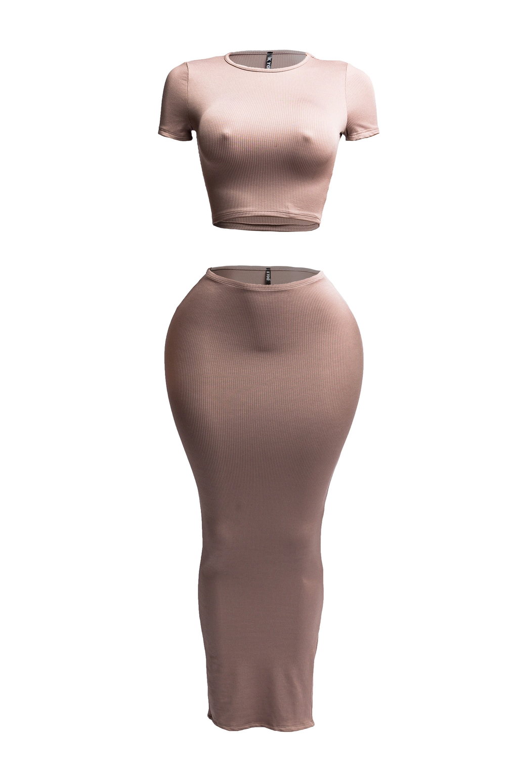 Short Sleeve Crop Top & Long Skirt Set