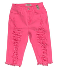 Neon Distressed Bermuda Shorts
