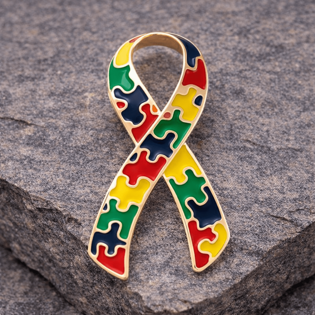 1/10/25/100 Bulk Large Autism Ribbon Pins