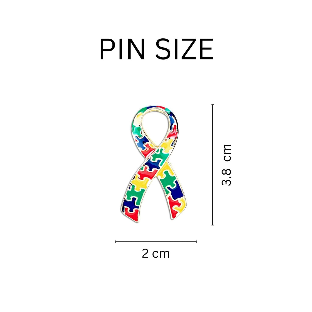 1/10/25/100 Bulk Large Autism Ribbon Pins