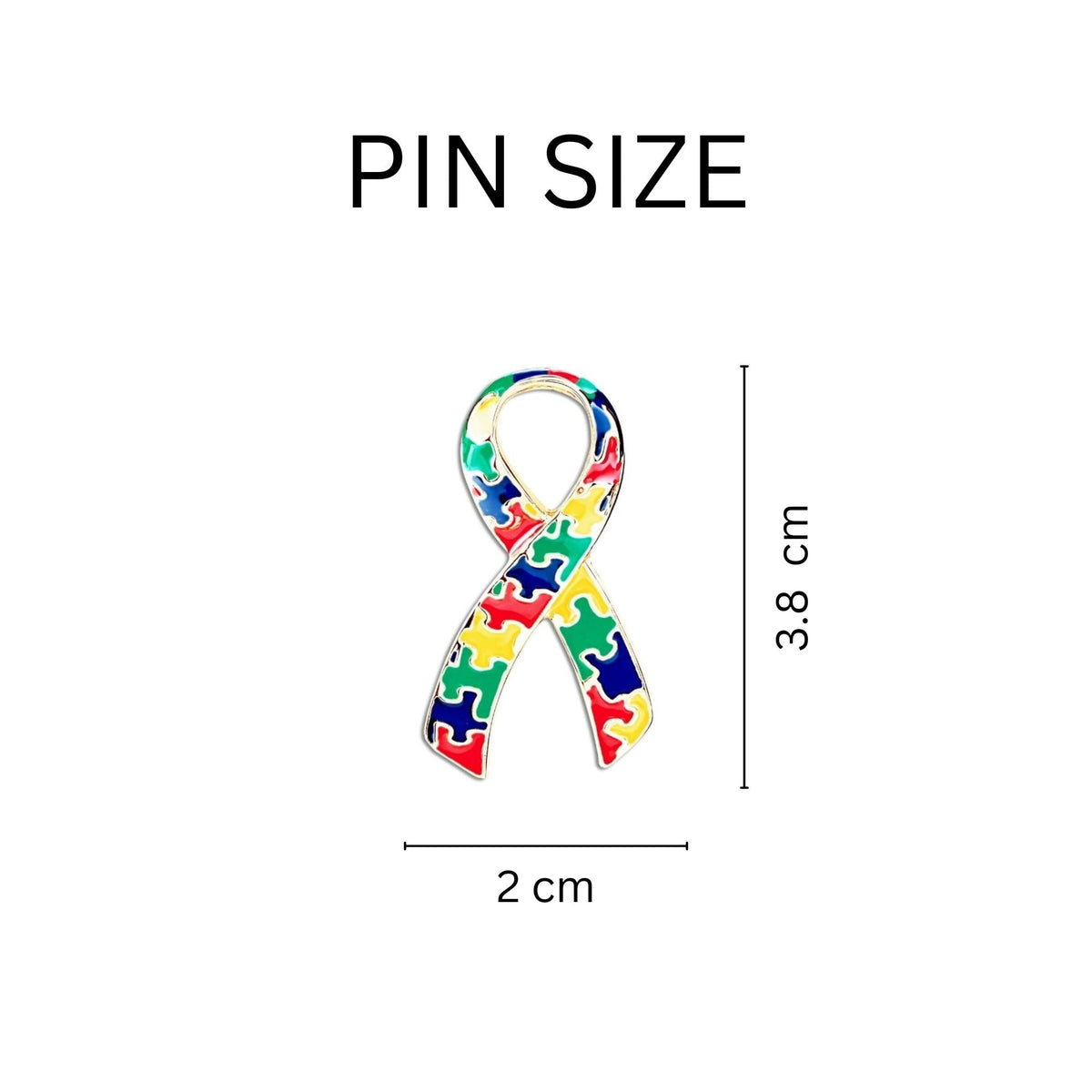 1/10/25/100 Bulk Large Autism Ribbon Pins