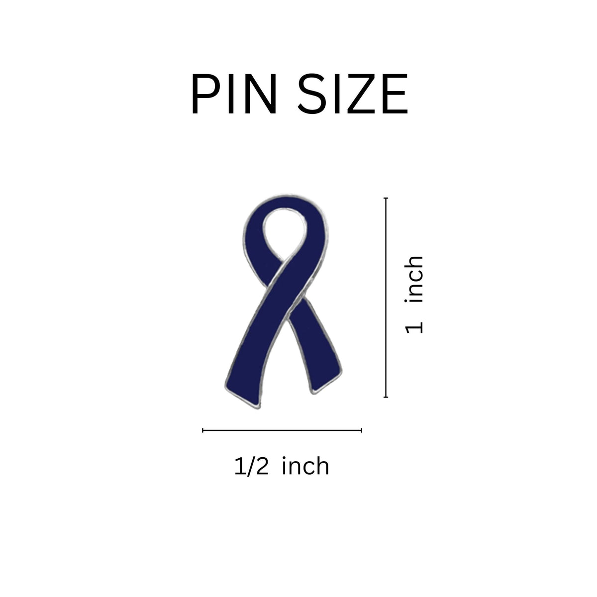 5/10/25/100 Pack Large Dark Blue Ribbon Pins