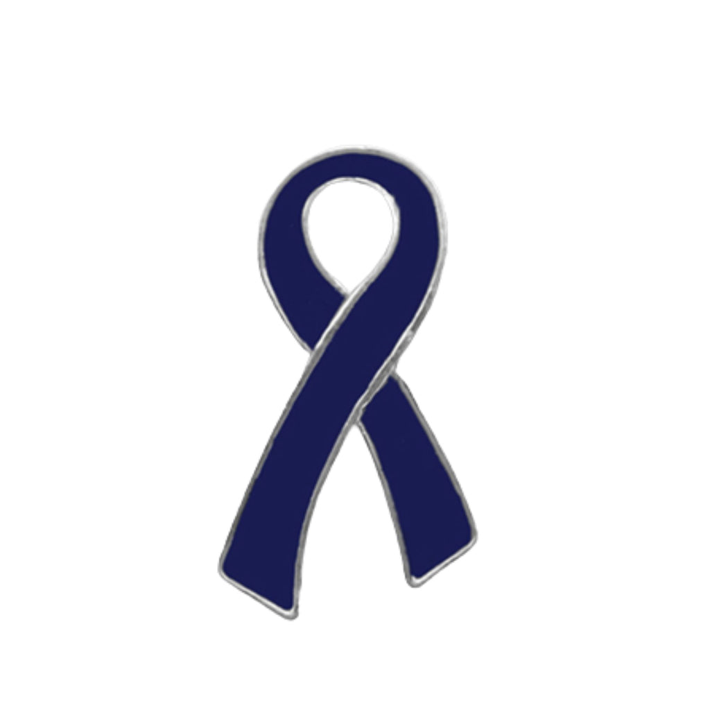 1/10/25/100 Bulk Large Flat Dark Blue Ribbon Pins