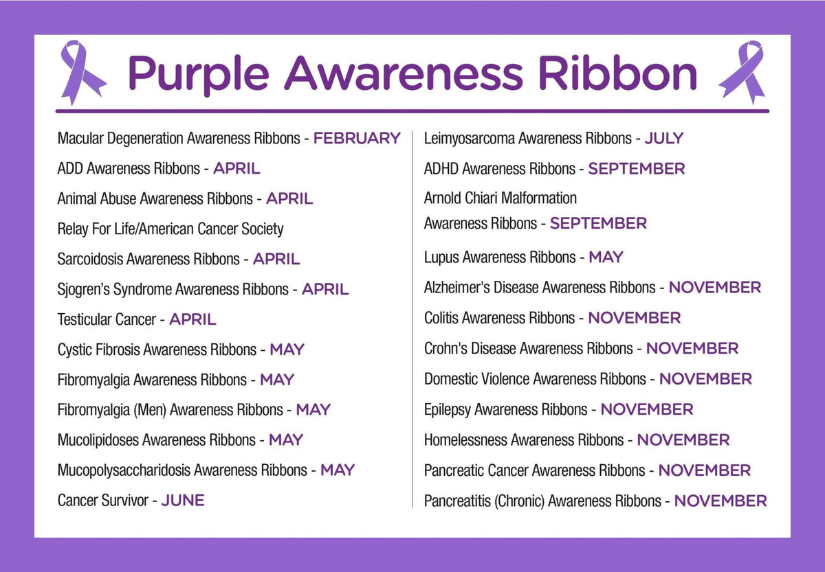 5/10/25/100 Large Purple Ribbon Charms