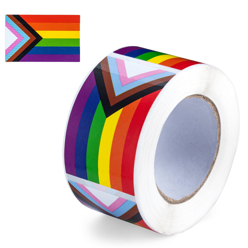 250 Large Rectangle Daniel Quasar Flag Stickers (250 per Roll)